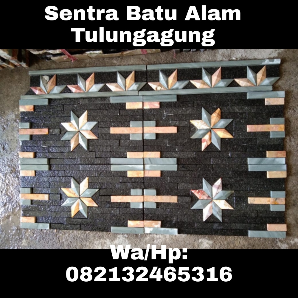 wallcading batu alam motif bunga